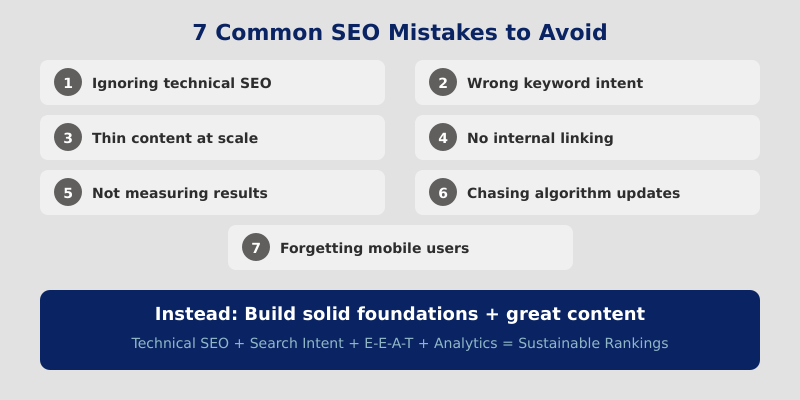 Five common SEO mistakes and their impact on rankings